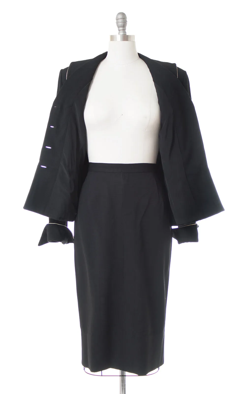 1950s Lilli Ann Black Wool Skirt Suit | medium