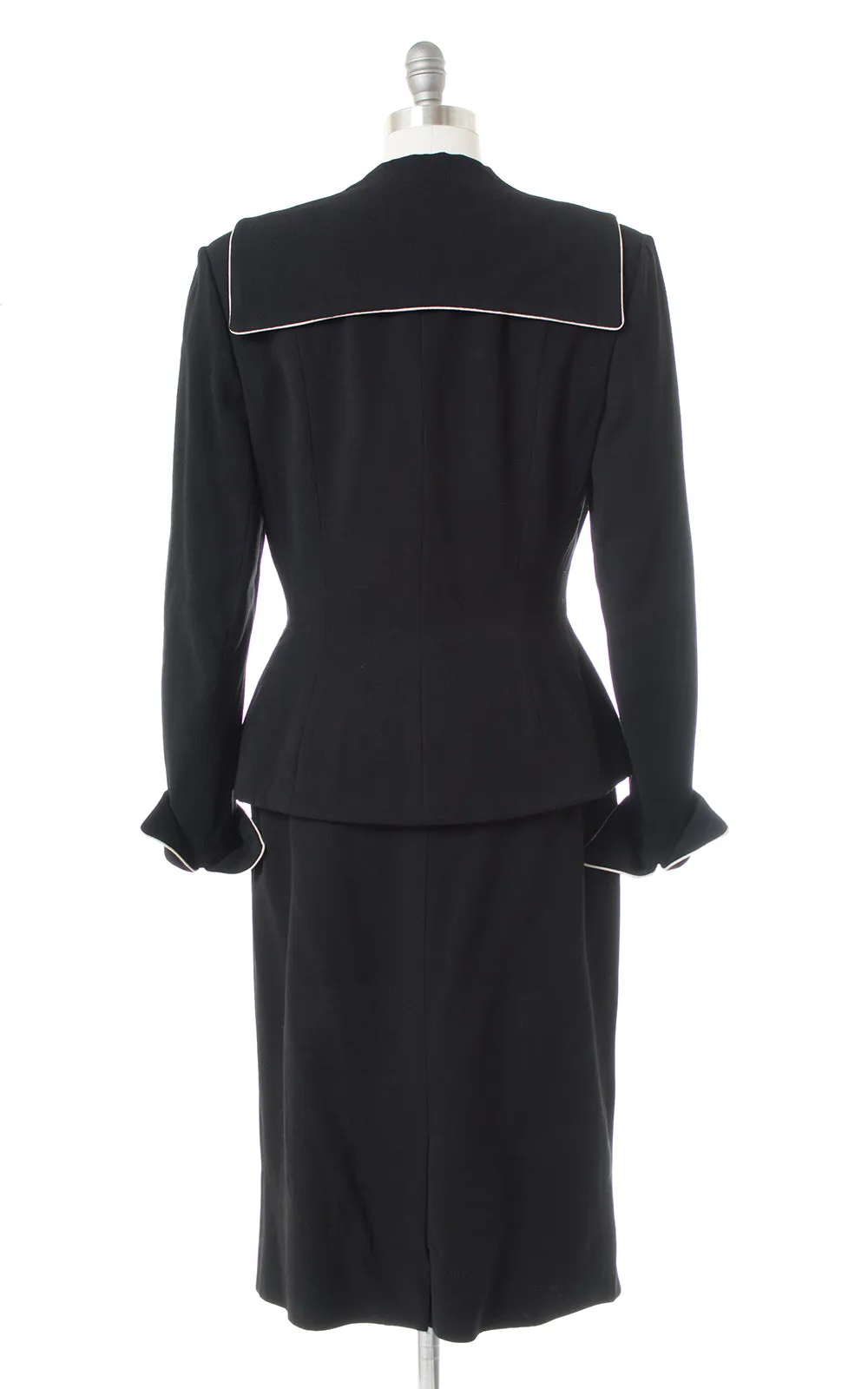 1950s Lilli Ann Black Wool Skirt Suit | medium