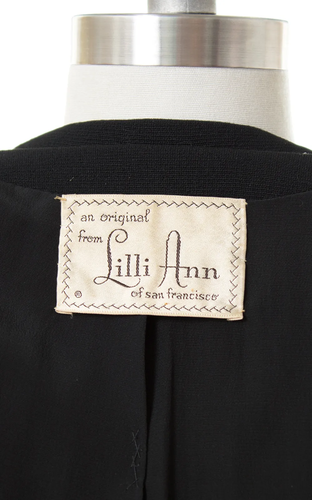 1950s Lilli Ann Black Wool Skirt Suit | medium