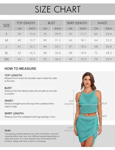Adisputent Womens Crochet Swimsuit Cover Up 2024 Hollow Out Swim Beach Cover Ups Drawstring 2 Piece Bathing Suit Coverup Aqua Green S