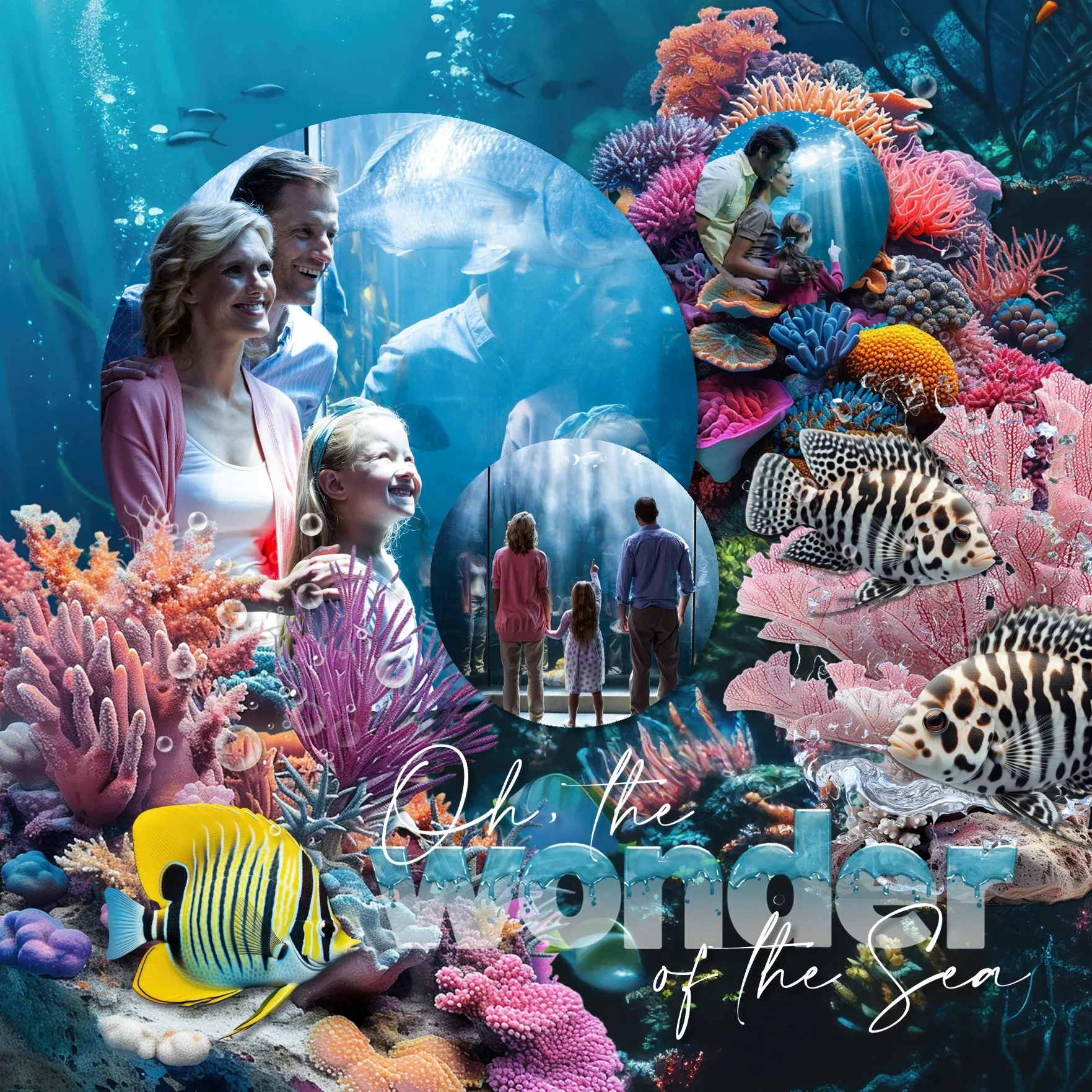 Aquarium Saltwater Tank Elements Digital Scrapbook Kit