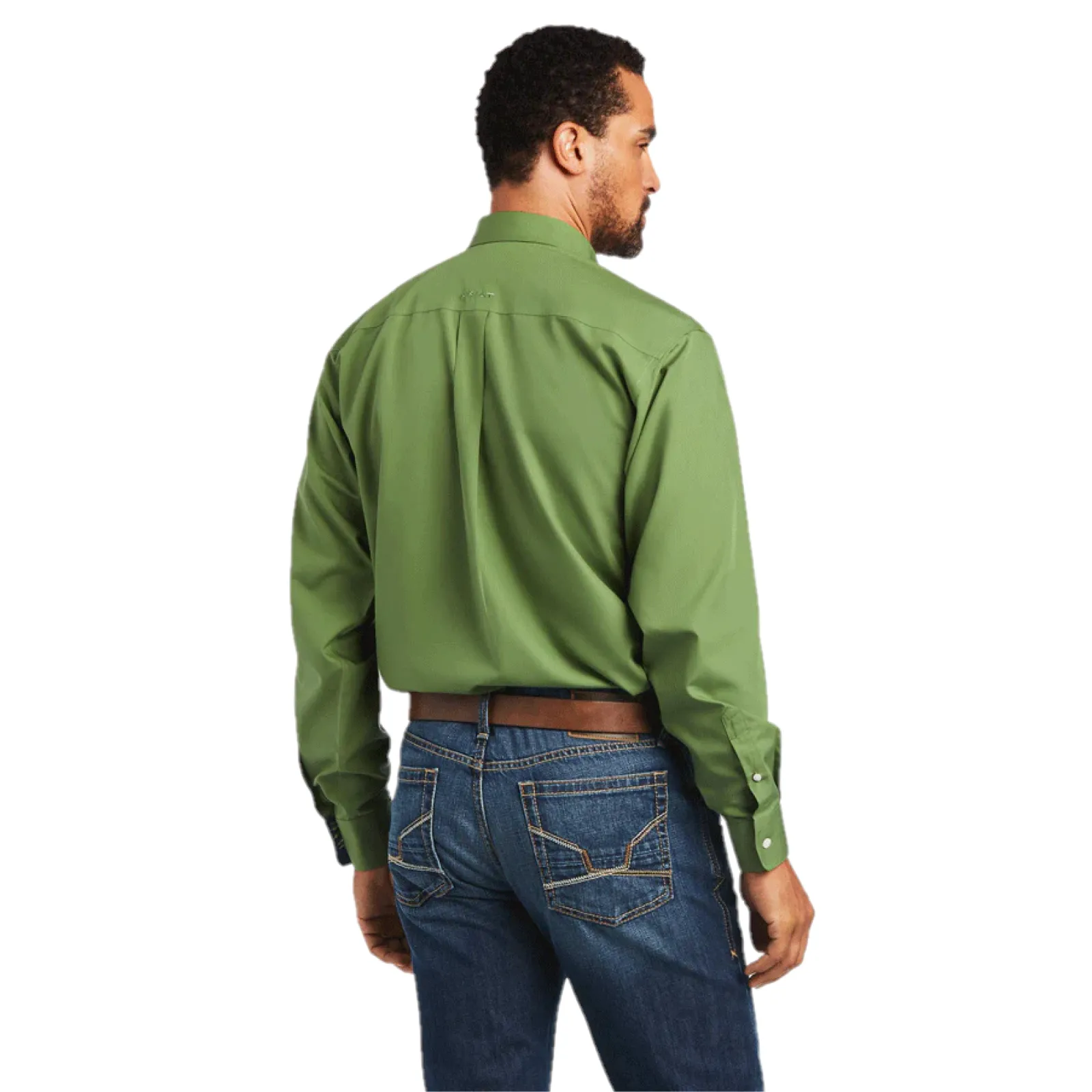Ariat® Men's Pinpoint Oxford Dill Green Button Down Shirt 10040585