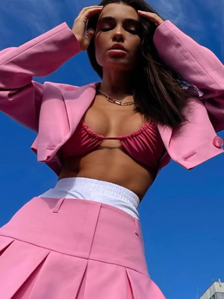 Ashore Shop Elegant Fashion Blazer Suit Two Piece Sets Sexy Outfits Matching Sets Long Sleeve Blazer and Skirt Set Clothes