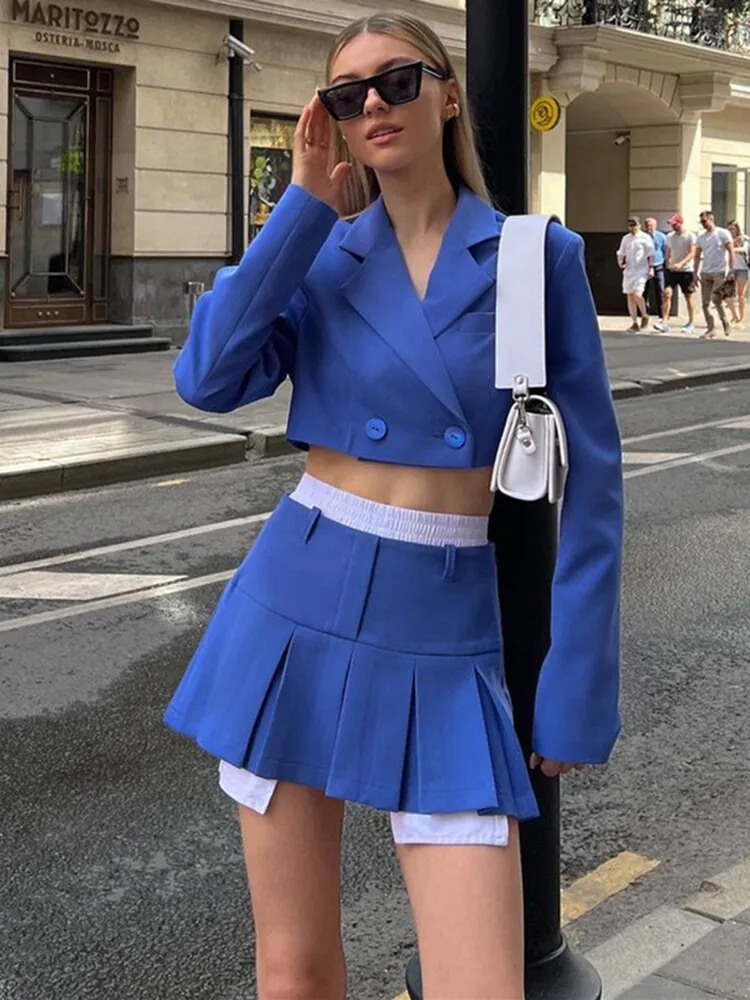 Ashore Shop Elegant Fashion Blazer Suit Two Piece Sets Sexy Outfits Matching Sets Long Sleeve Blazer and Skirt Set Clothes