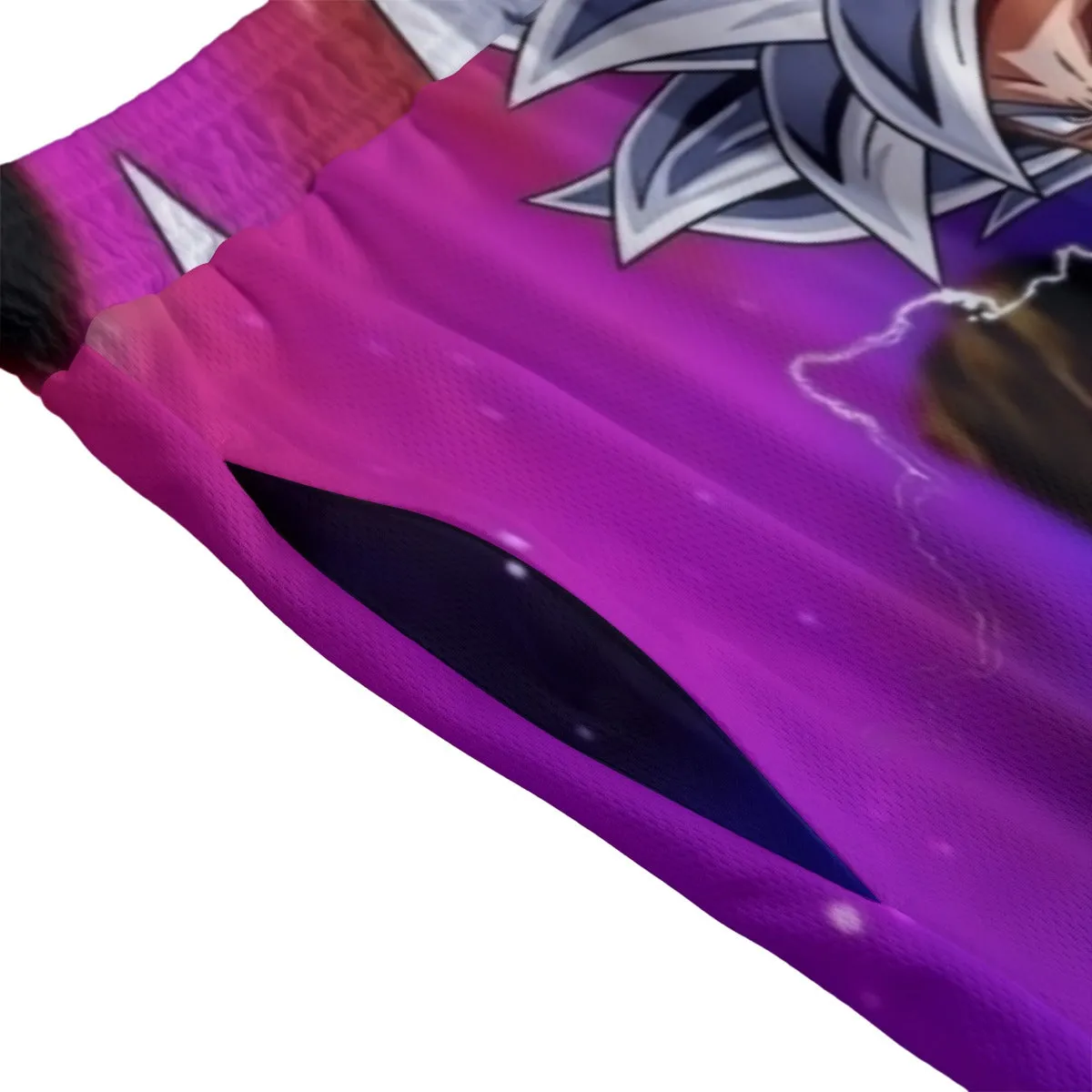 Awesome Ultra Instinct Silver Hair Goku DBZ Kids Mesh Shorts