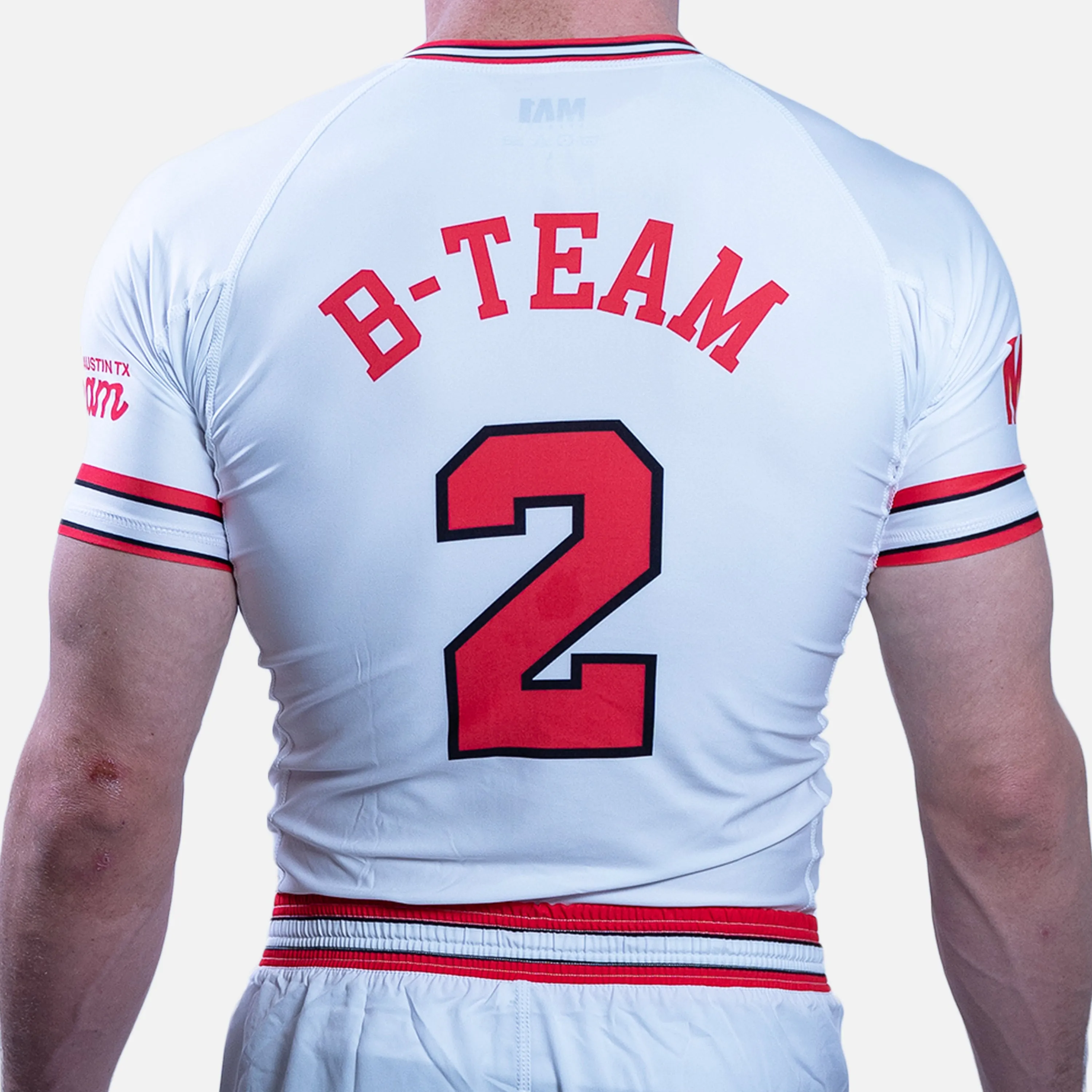B-Team White Bulls Short Sleeve Rashguard