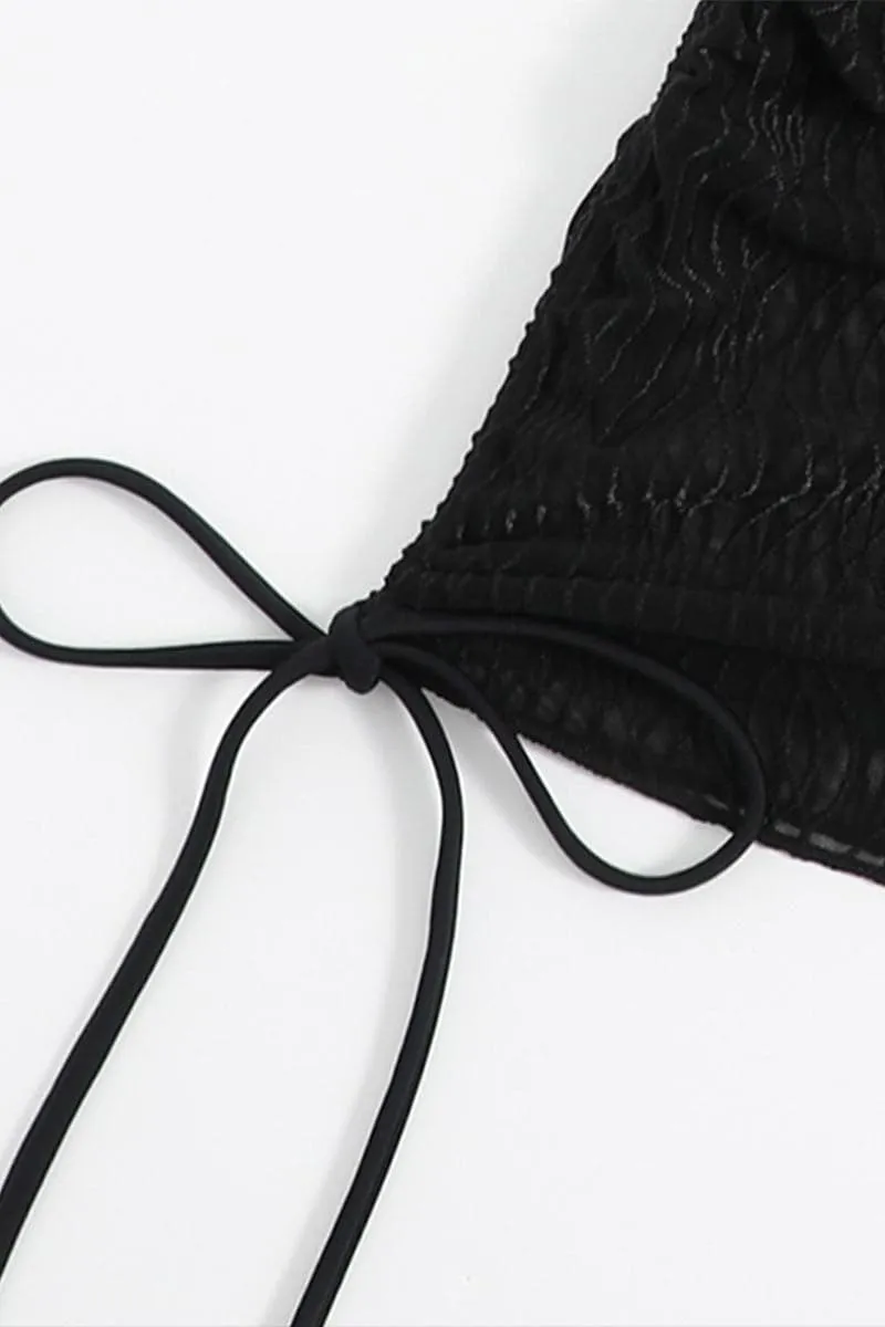 BC939 Halter Mesh Swim Cover-Up Mini Dress