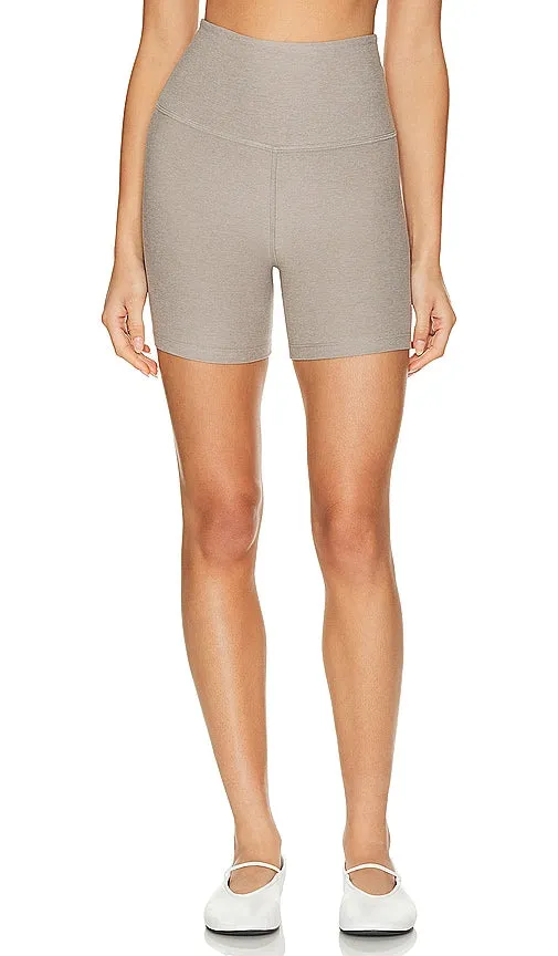 Beyond Yoga Keep Pace Biker Short in Taupe