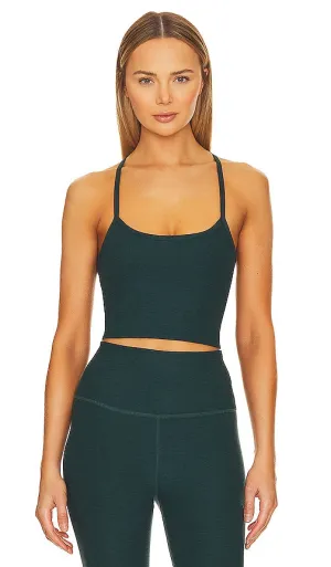 Beyond Yoga Spacedye Slim Racerback Cropped Tank in Dark Green