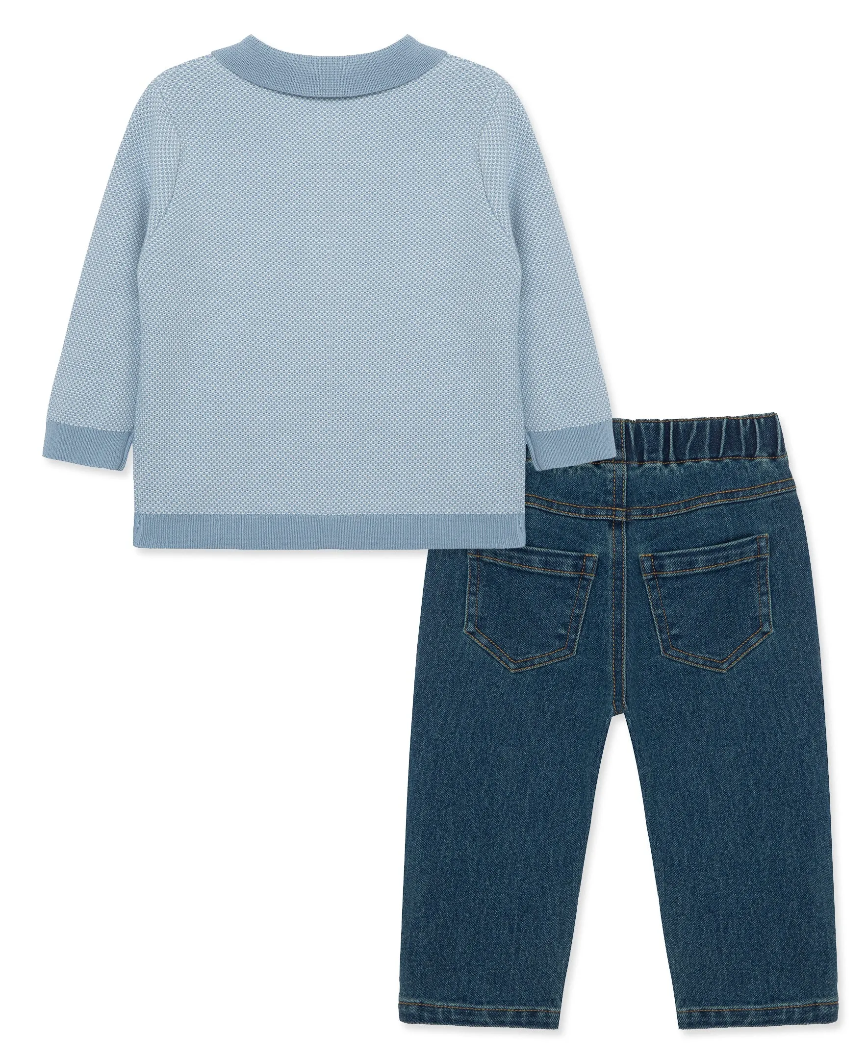 Birds Eye Knit Polo Set (2T-4T)