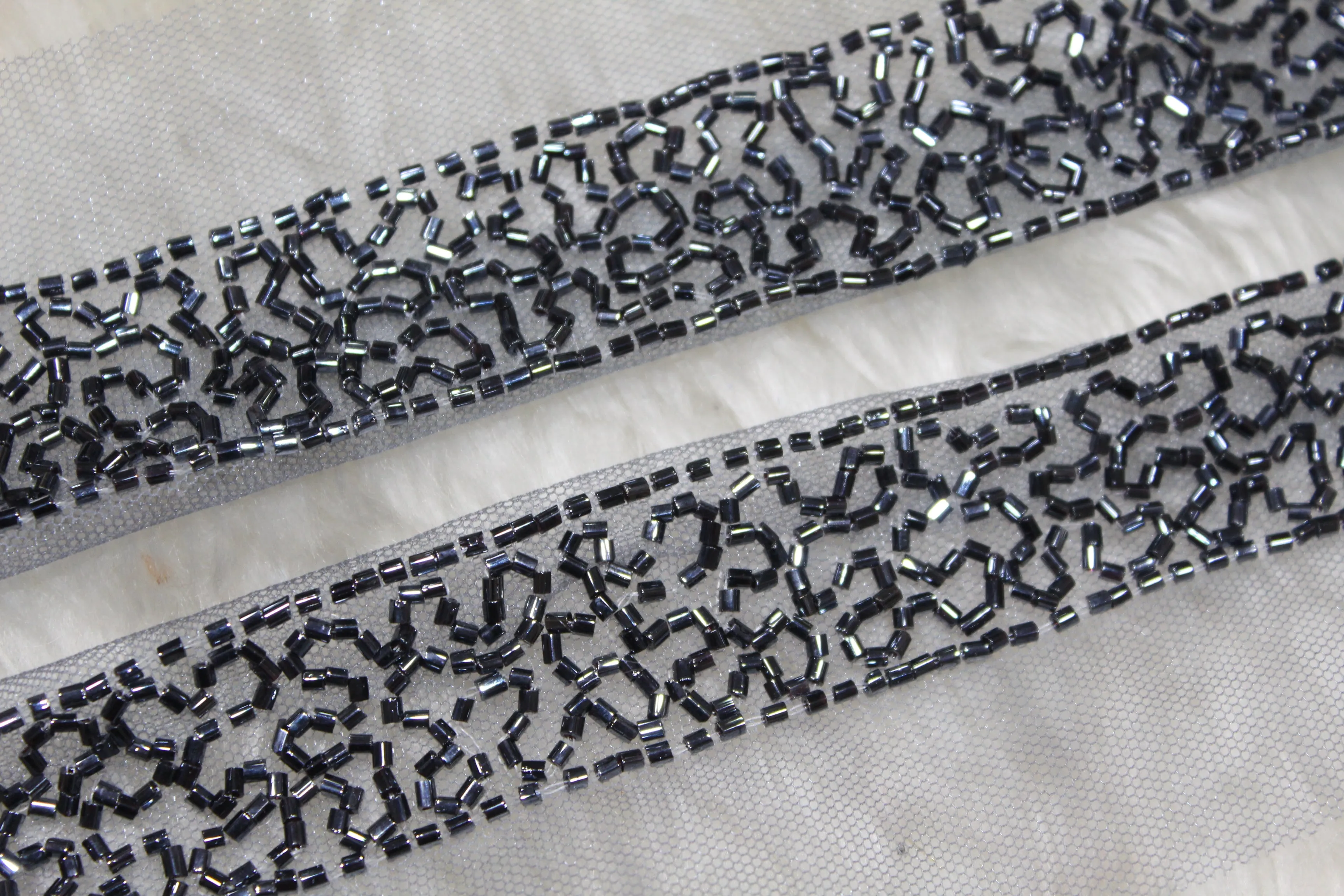 Black Beads Handwork Lace (Wholesale)