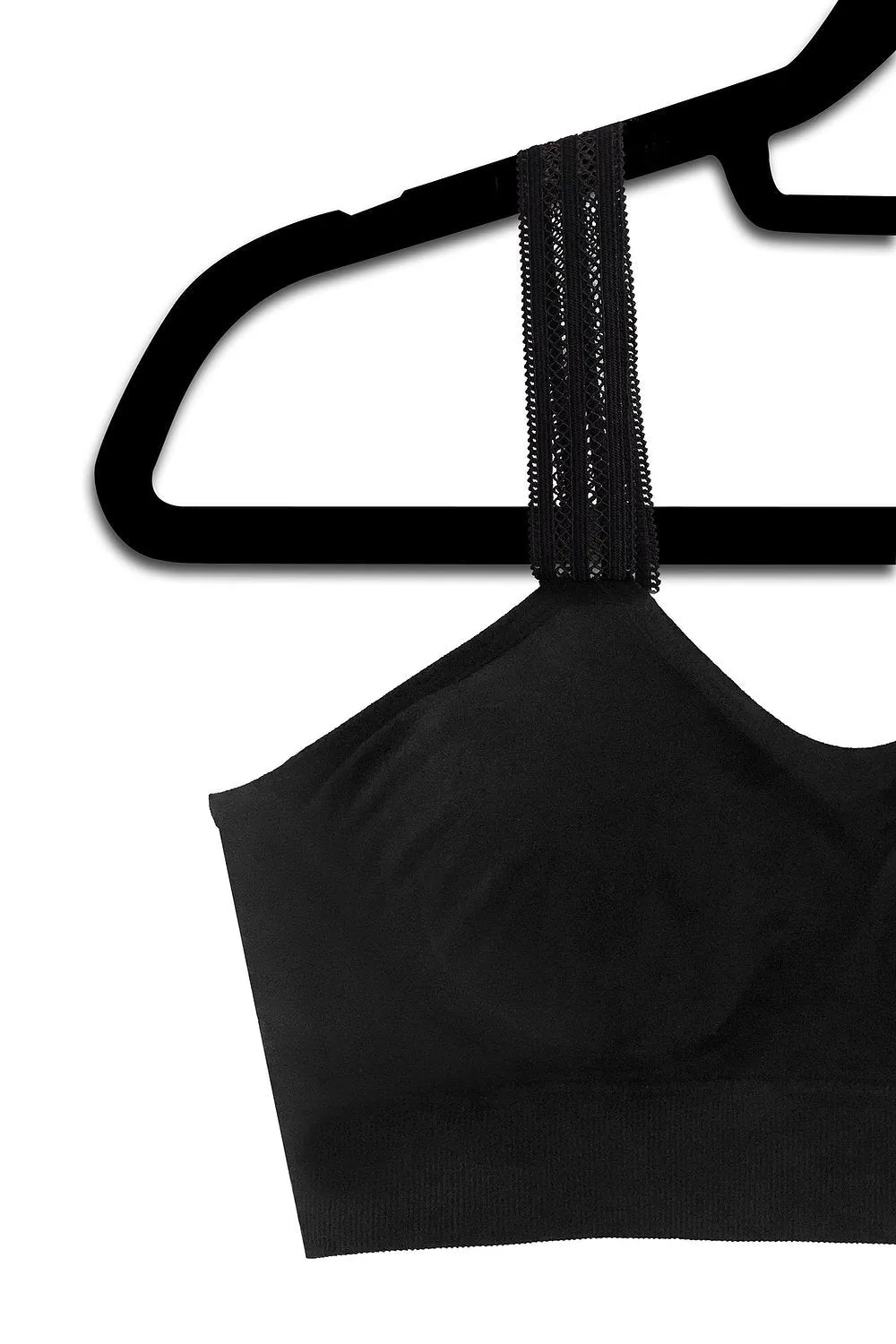 Black Bra, Lace Strap PLUS