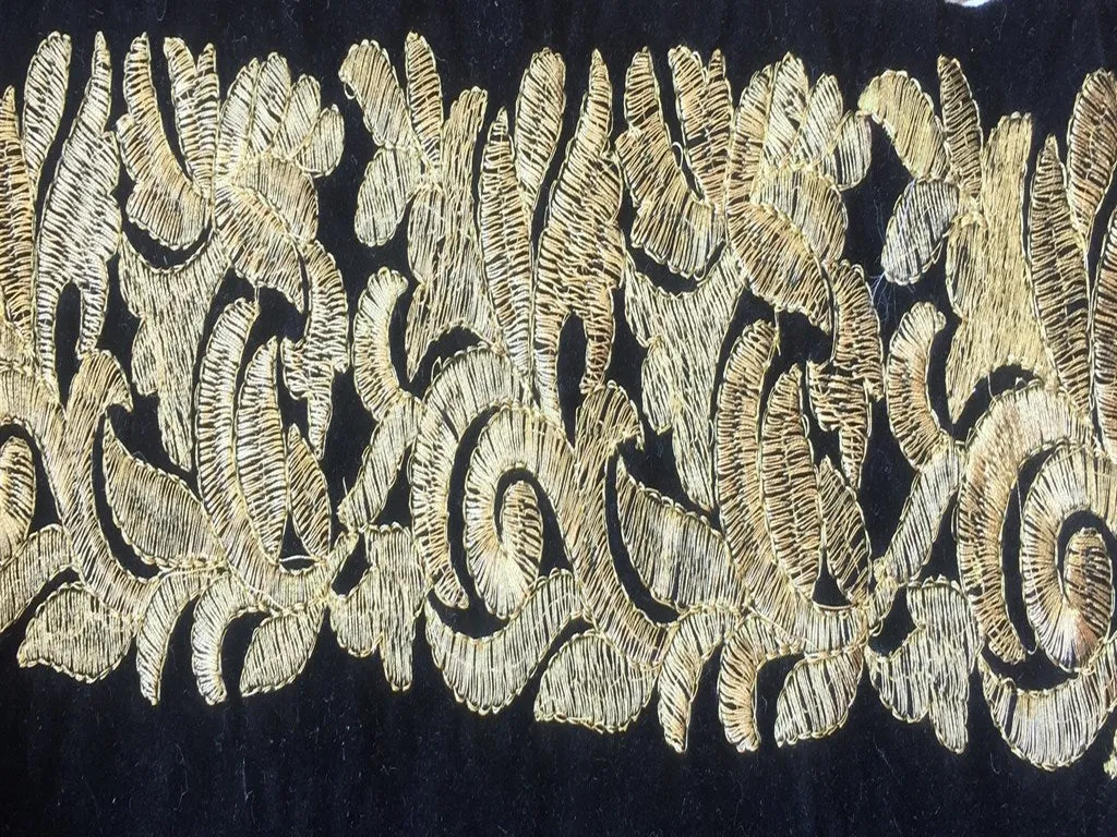 Black Embroidered Zari Work Embroidered Borders