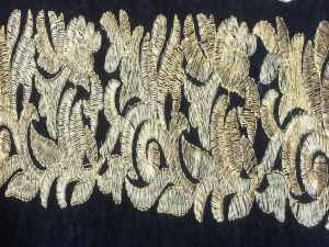 Black Embroidered Zari Work Embroidered Borders