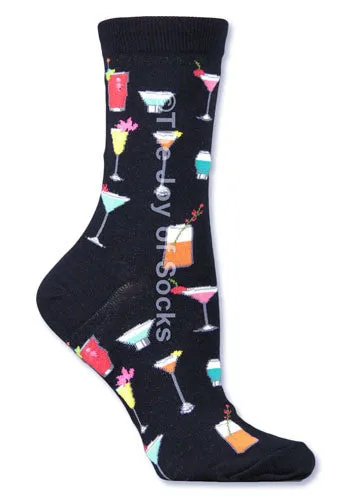 Black Tropical Drink Socks (Women's)