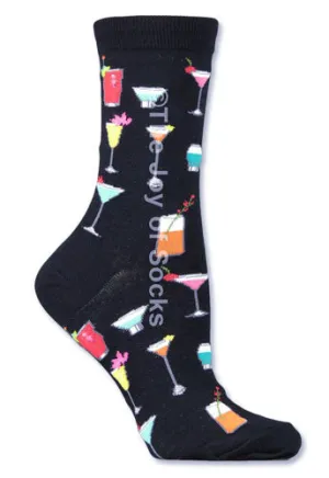 Black Tropical Drink Socks (Women's)