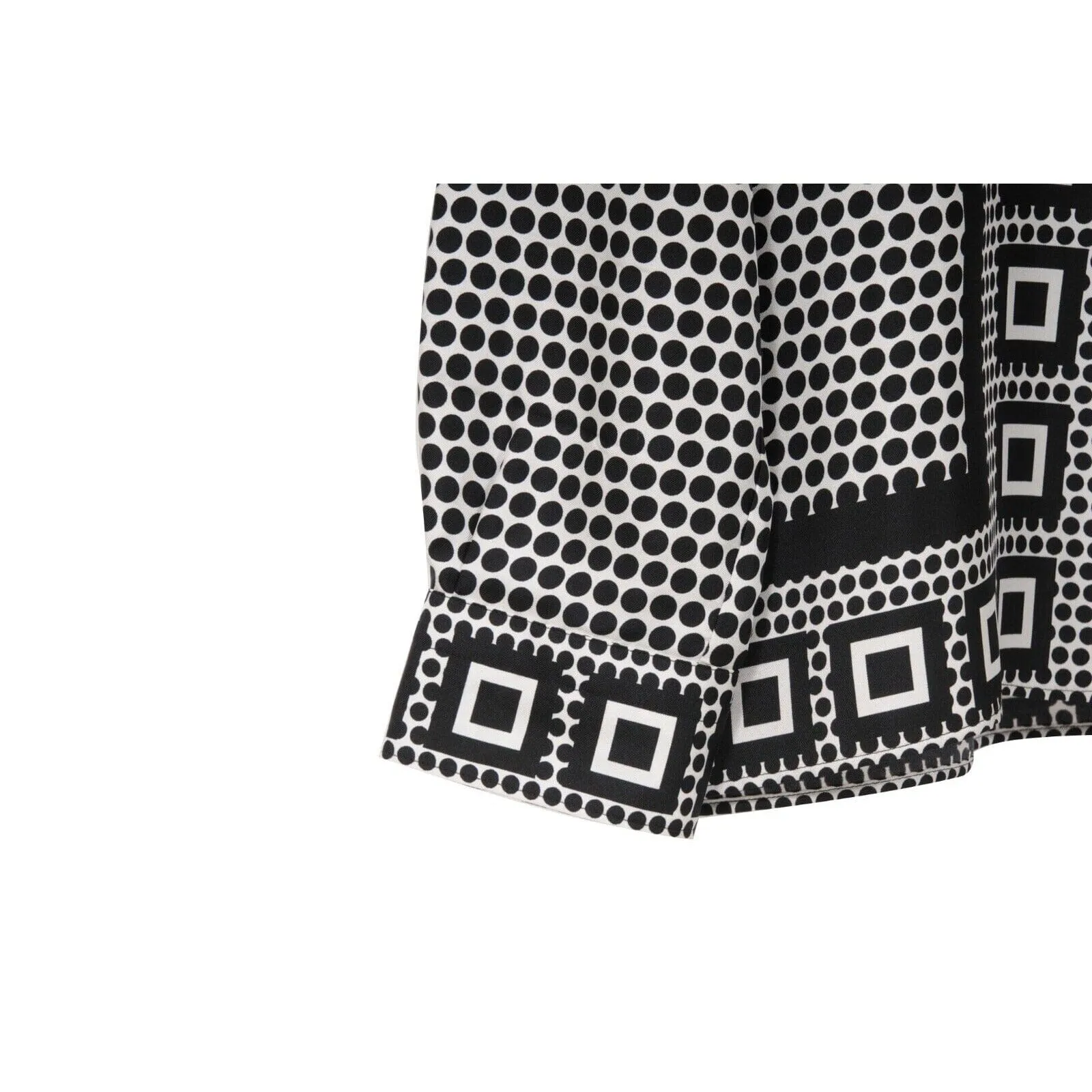 Black White Silk Medusa Print Button Down Shirt