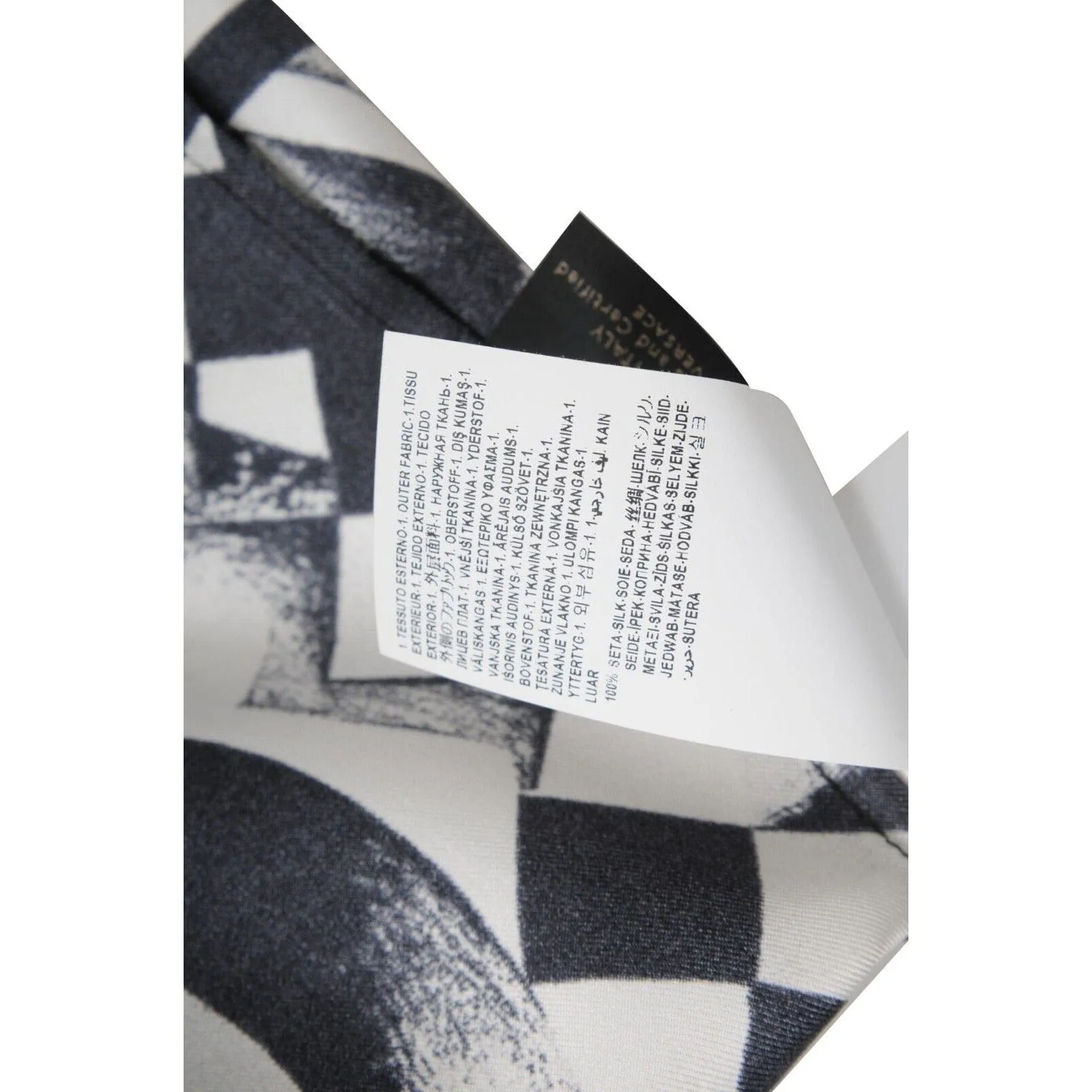 Black White Silk Medusa Print Button Down Shirt