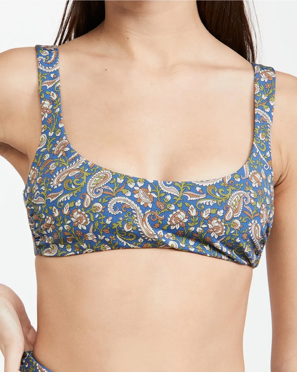 Blue Paisley Celeste Swim Top