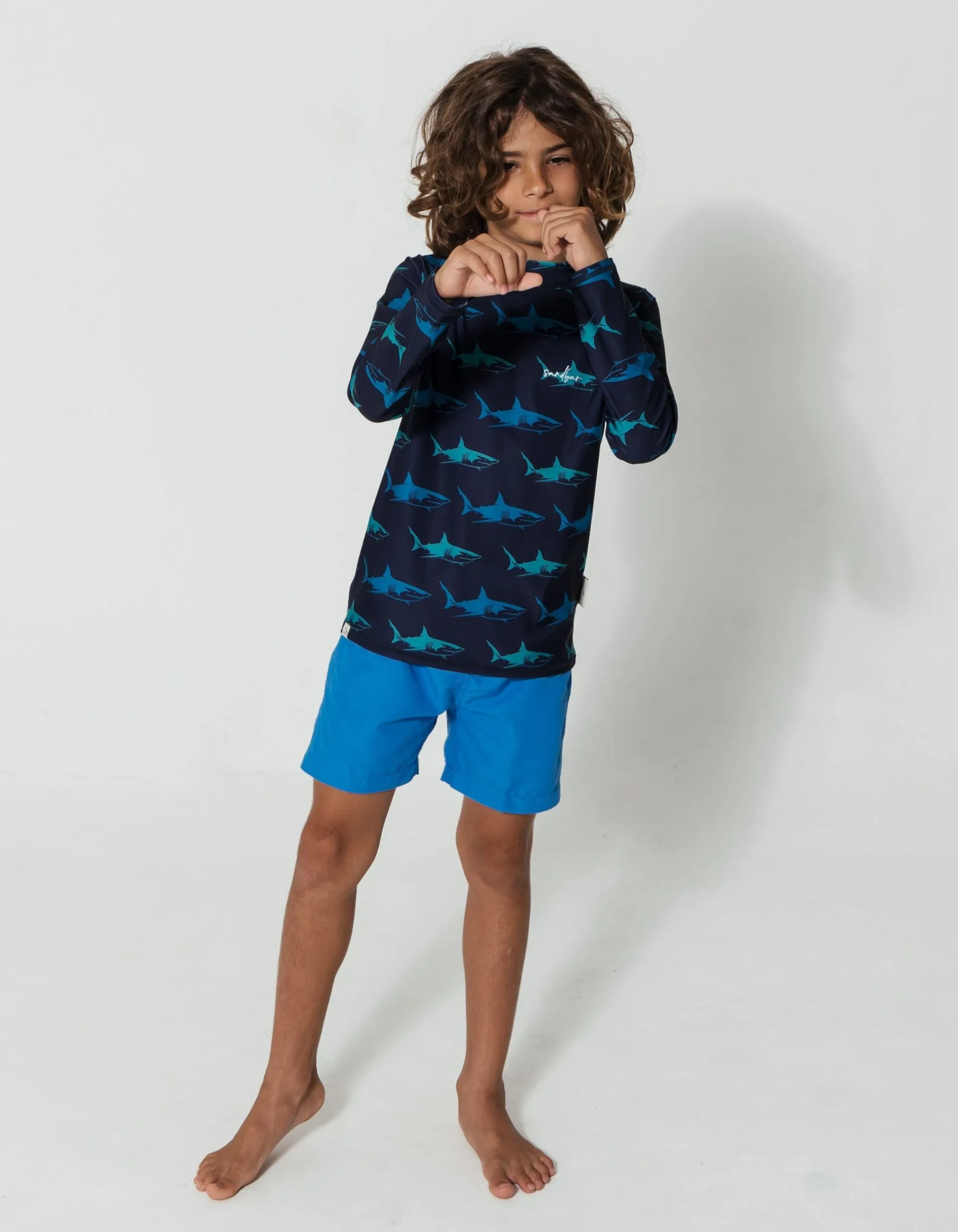 Blue Shark Rash Guard