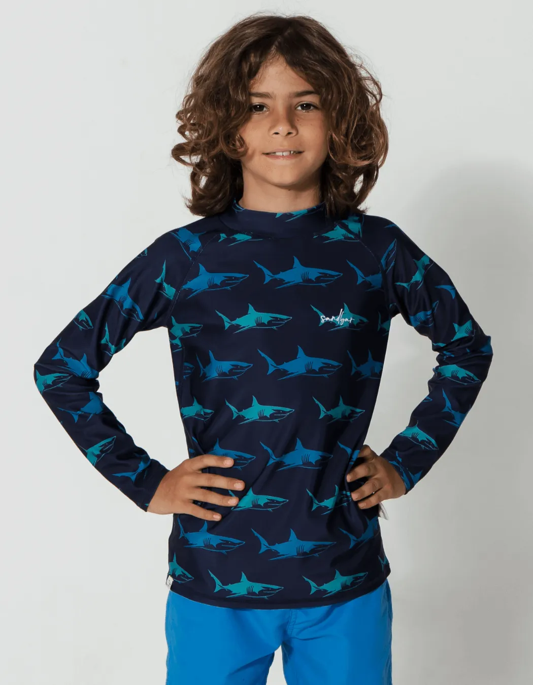 Blue Shark Rash Guard