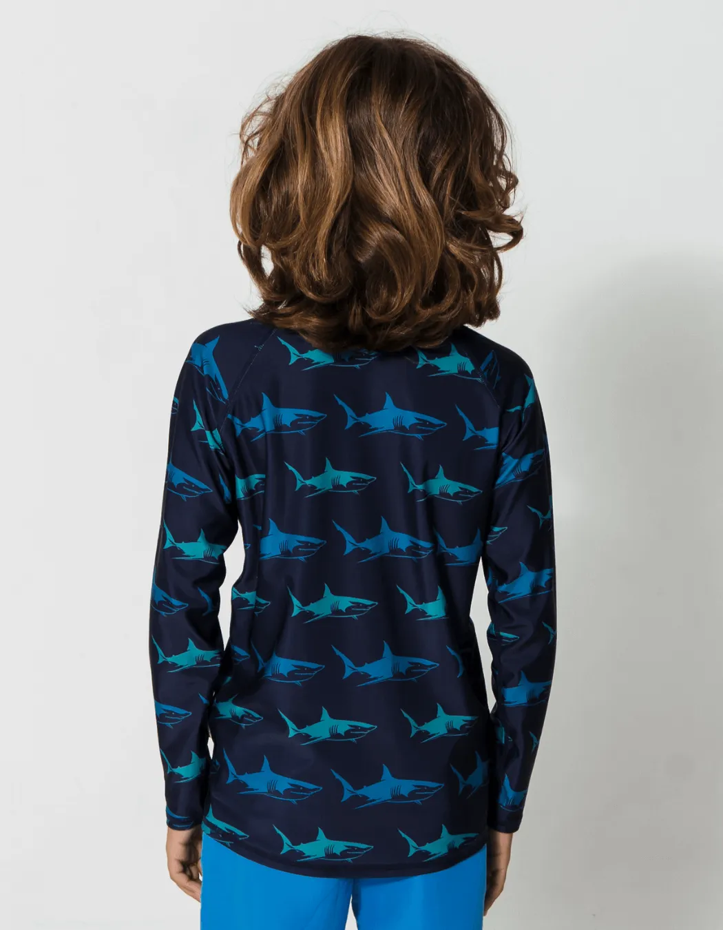 Blue Shark Rash Guard