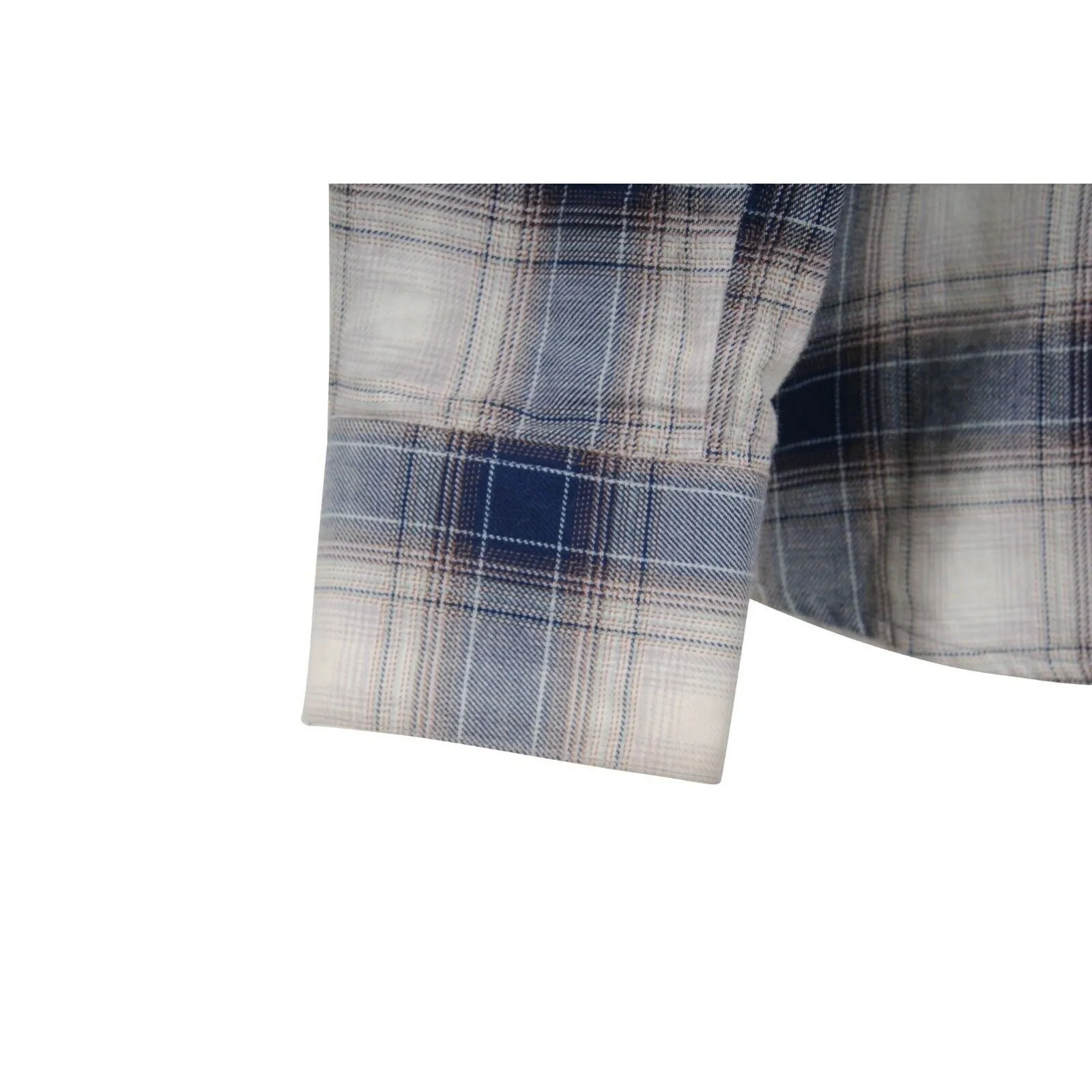 Blue White Flannel Button Down Shirt
