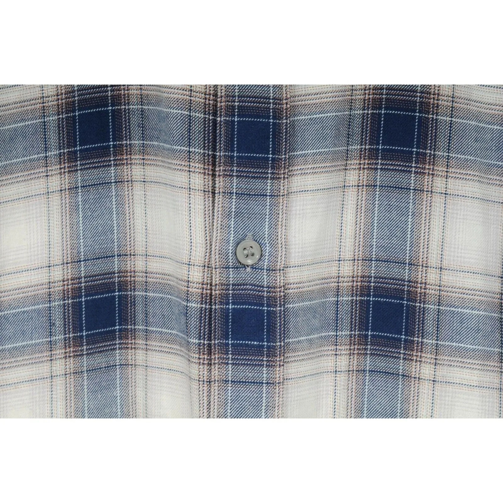 Blue White Flannel Button Down Shirt