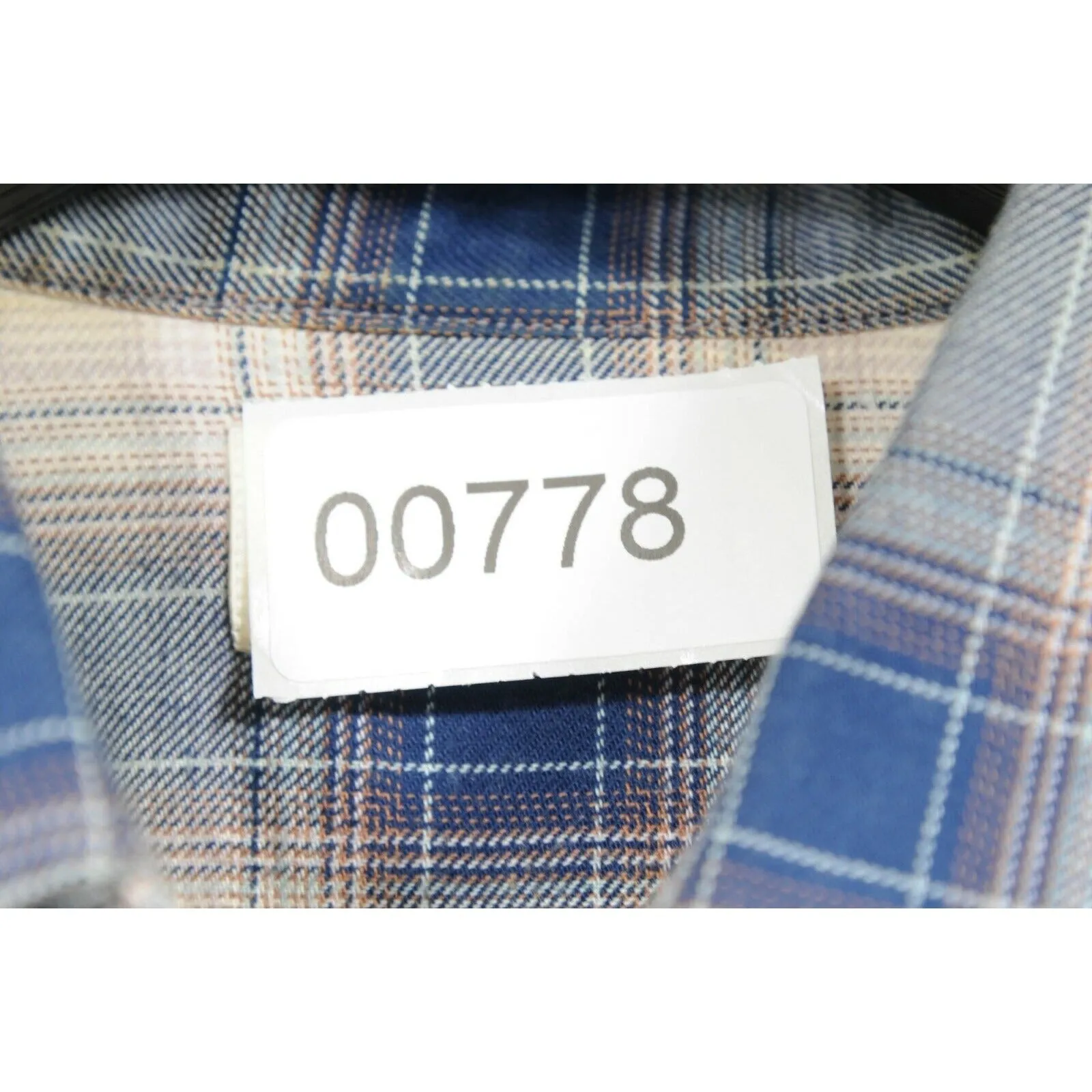 Blue White Flannel Button Down Shirt