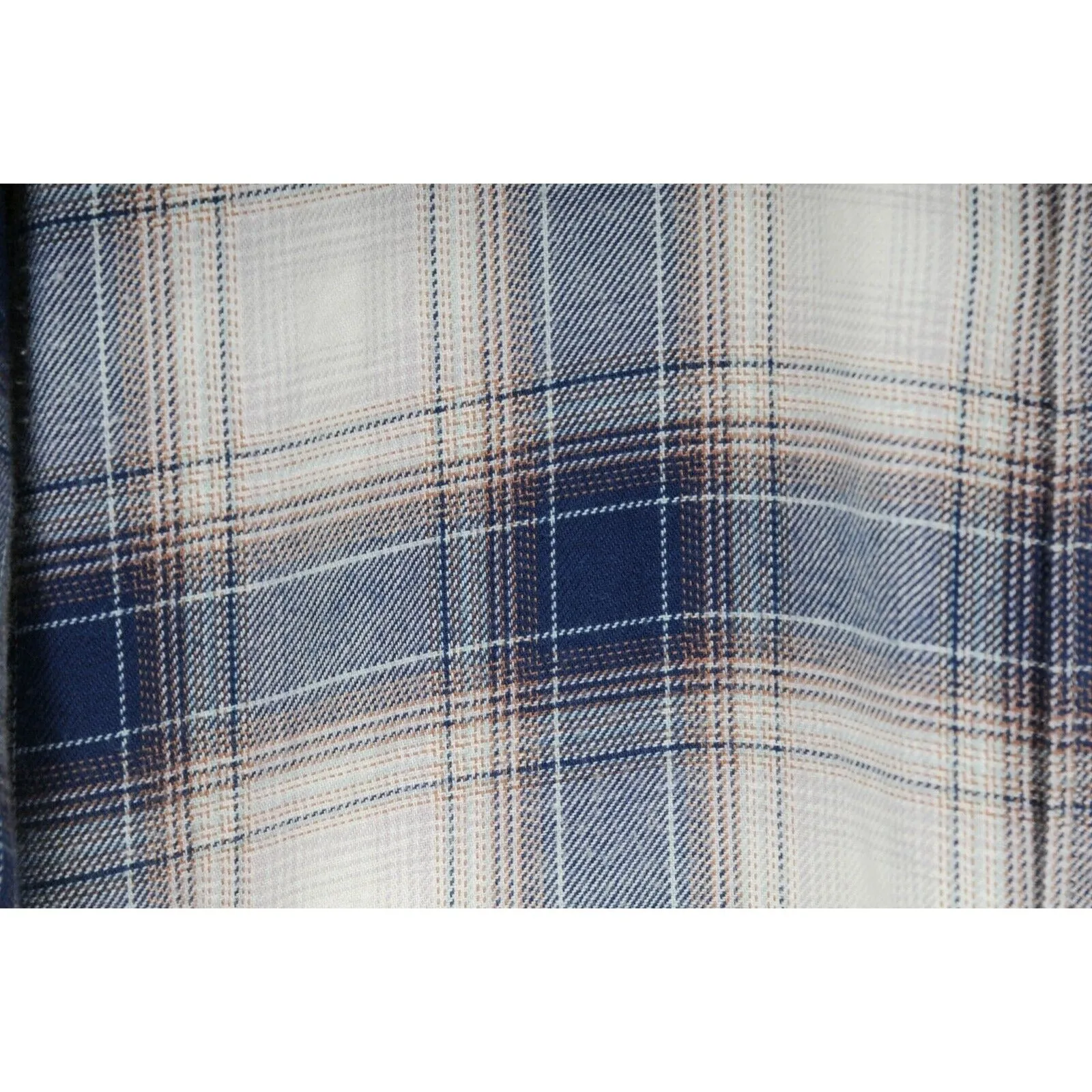 Blue White Flannel Button Down Shirt