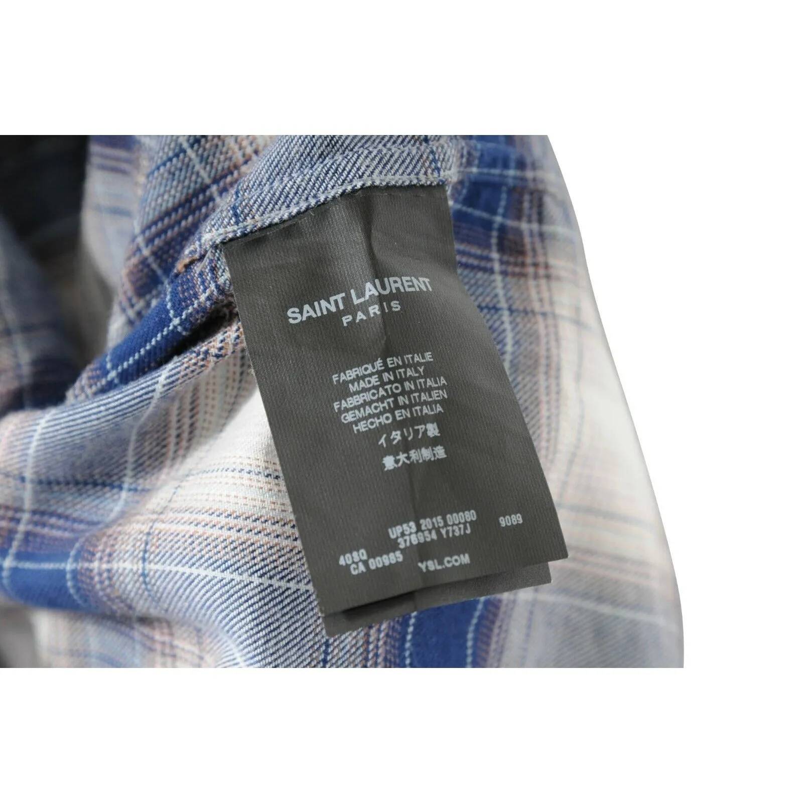 Blue White Flannel Button Down Shirt