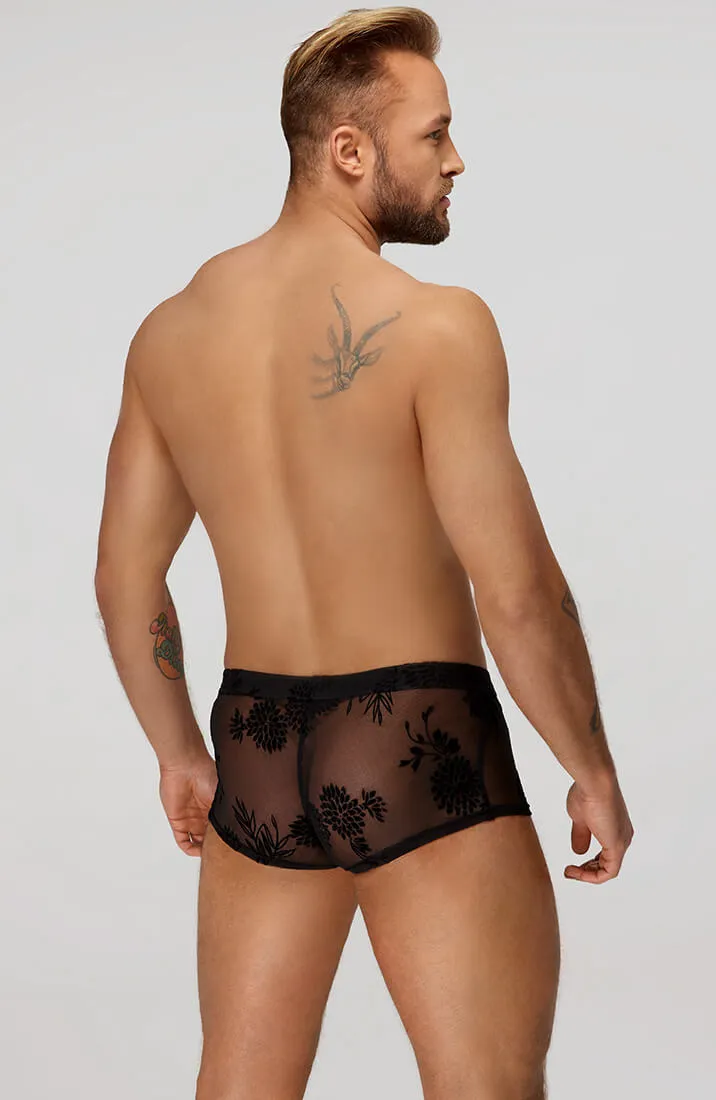 Boxer shorts with flock embroidery - Exposed