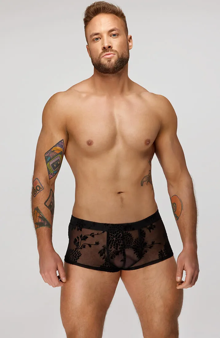 Boxer shorts with flock embroidery - Exposed