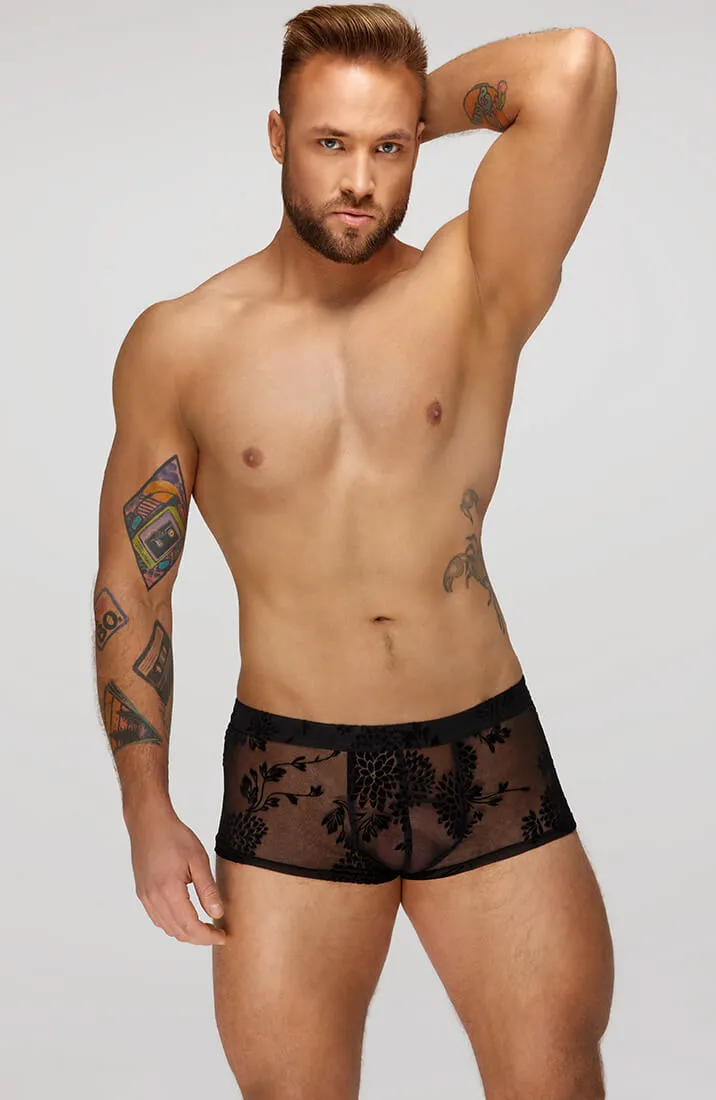 Boxer shorts with flock embroidery - Exposed