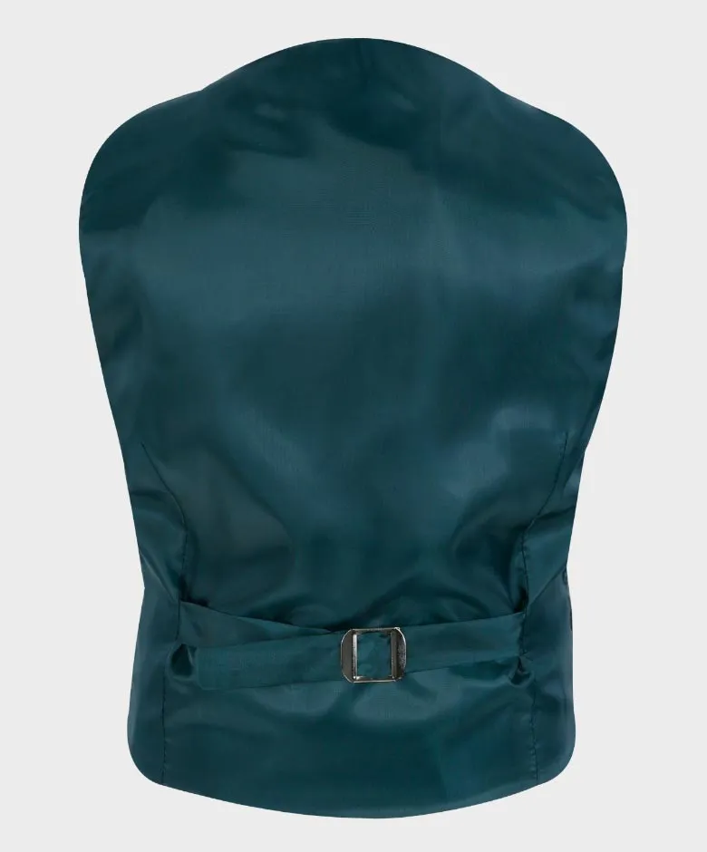 Boys Tailored Fit Blazer Waistcoat Set - Cashmere - Forest Green