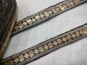 Brown Embellished Trim
