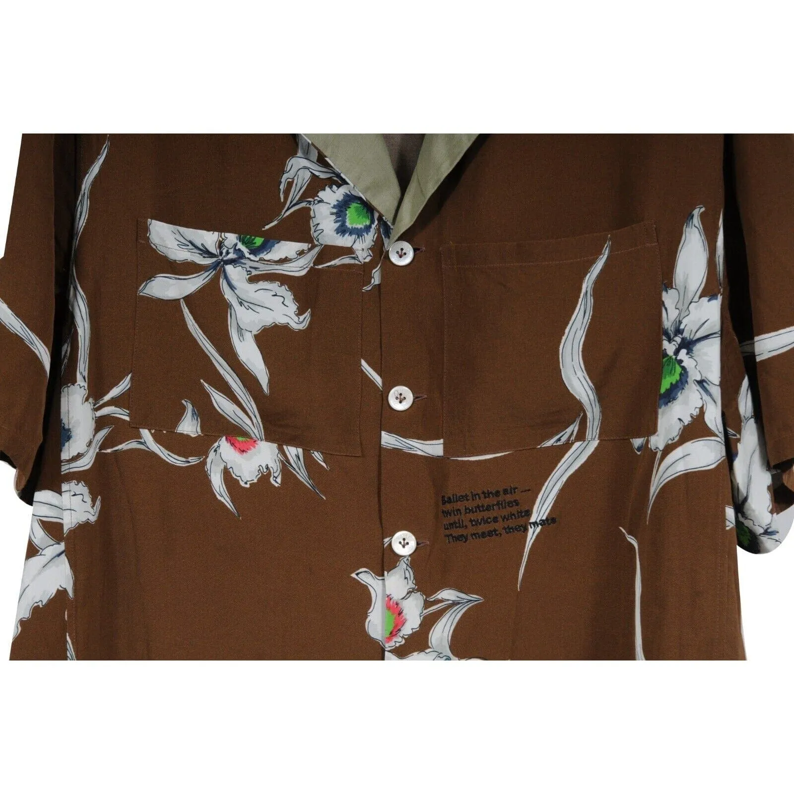 Brown Floral Button Down Bowling Shirt