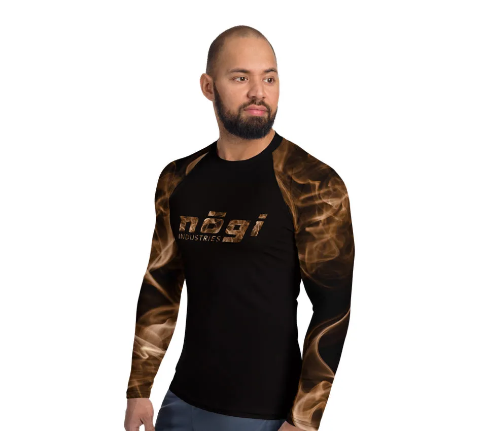 Brown Smoke Rank Long Sleeve Rashguard (Semi Custom) Made in USA