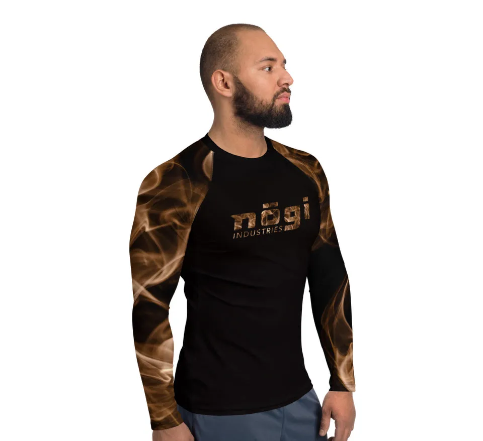 Brown Smoke Rank Long Sleeve Rashguard (Semi Custom) Made in USA