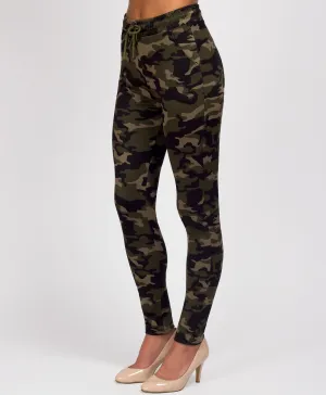 Camouflage Drawstring Waist Leggings
