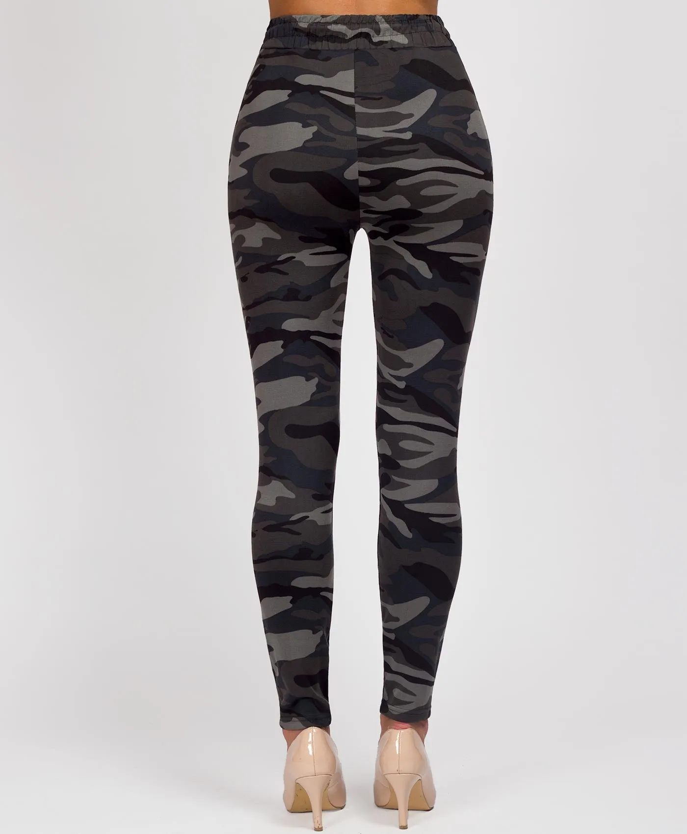 Camouflage Drawstring Waist Leggings