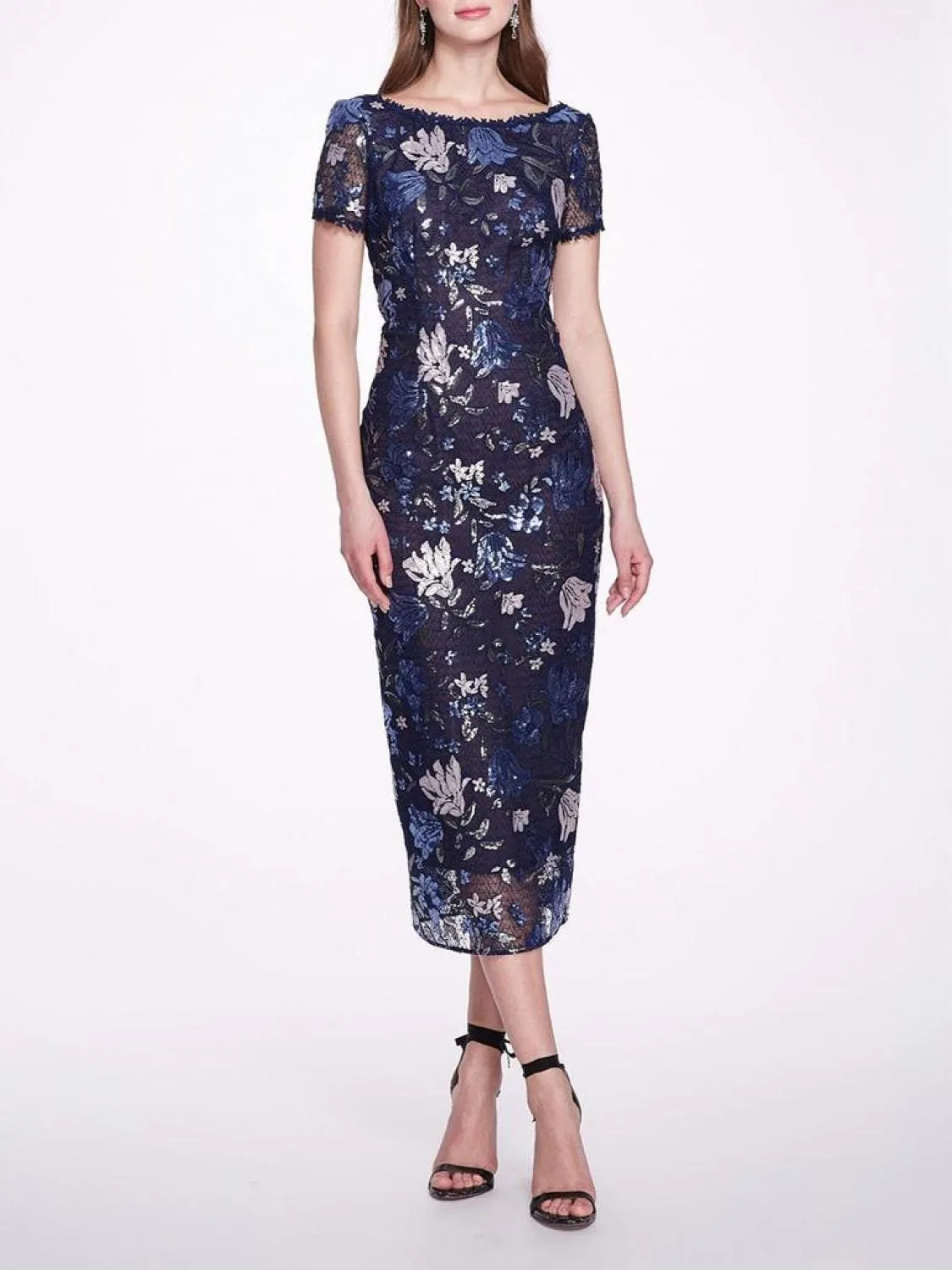Cap Sleeve Tea-Length Gown