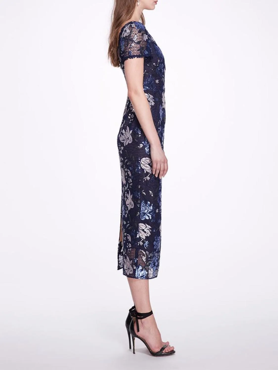 Cap Sleeve Tea-Length Gown