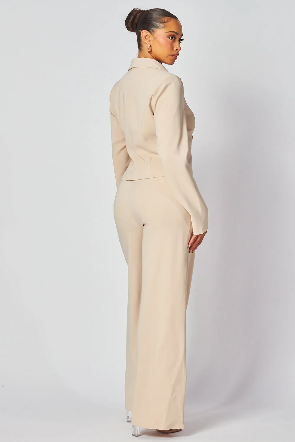 Carey Short Blazer & Straight Leg Pant Set