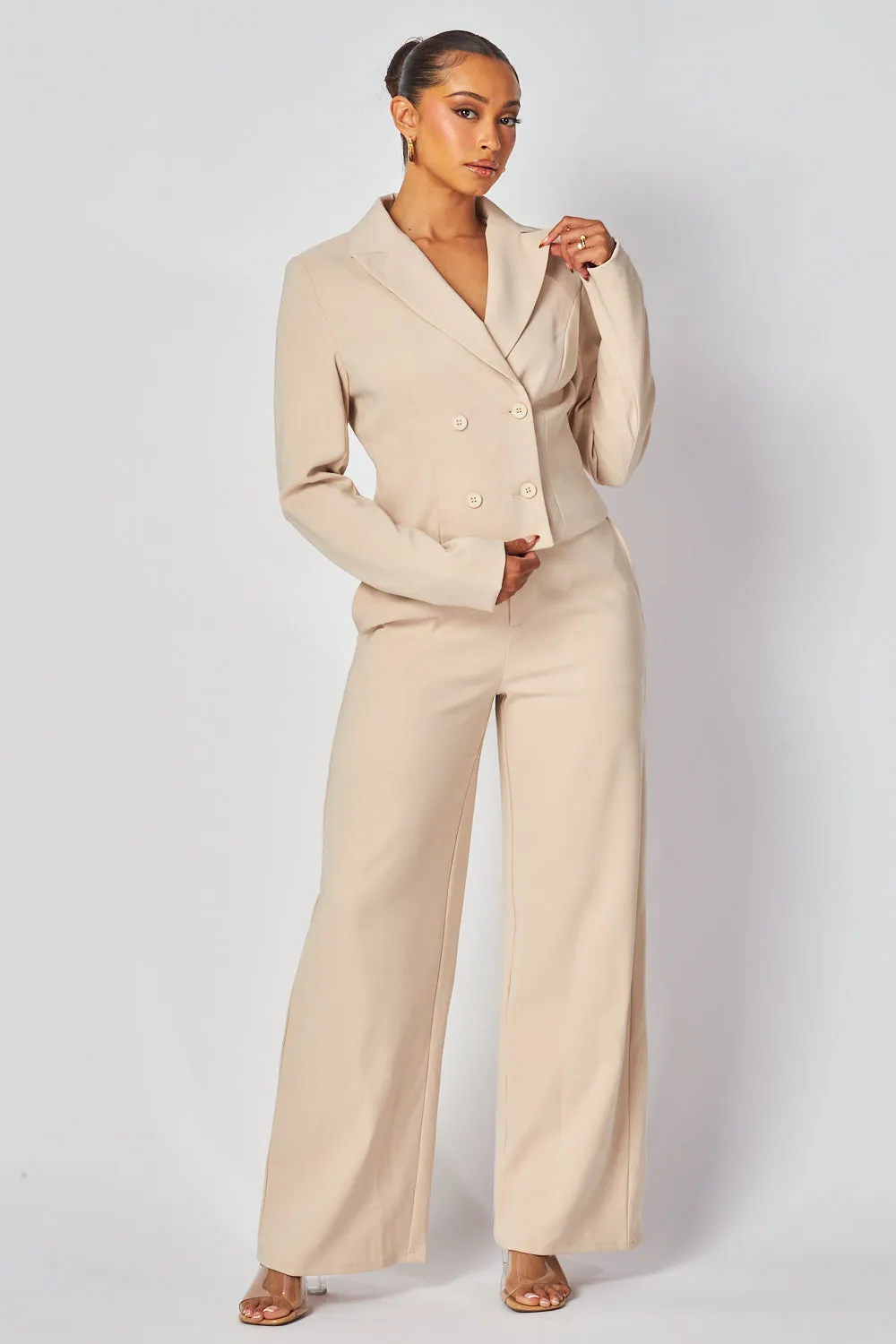 Carey Short Blazer & Straight Leg Pant Set