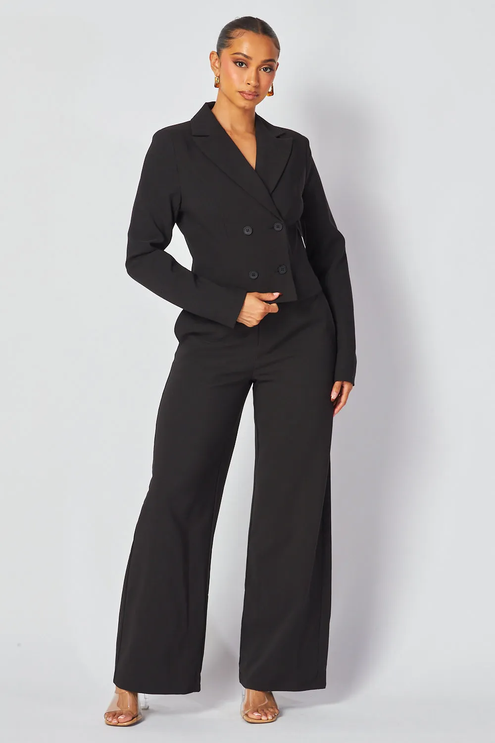 Carey Short Blazer & Straight Leg Pant Set