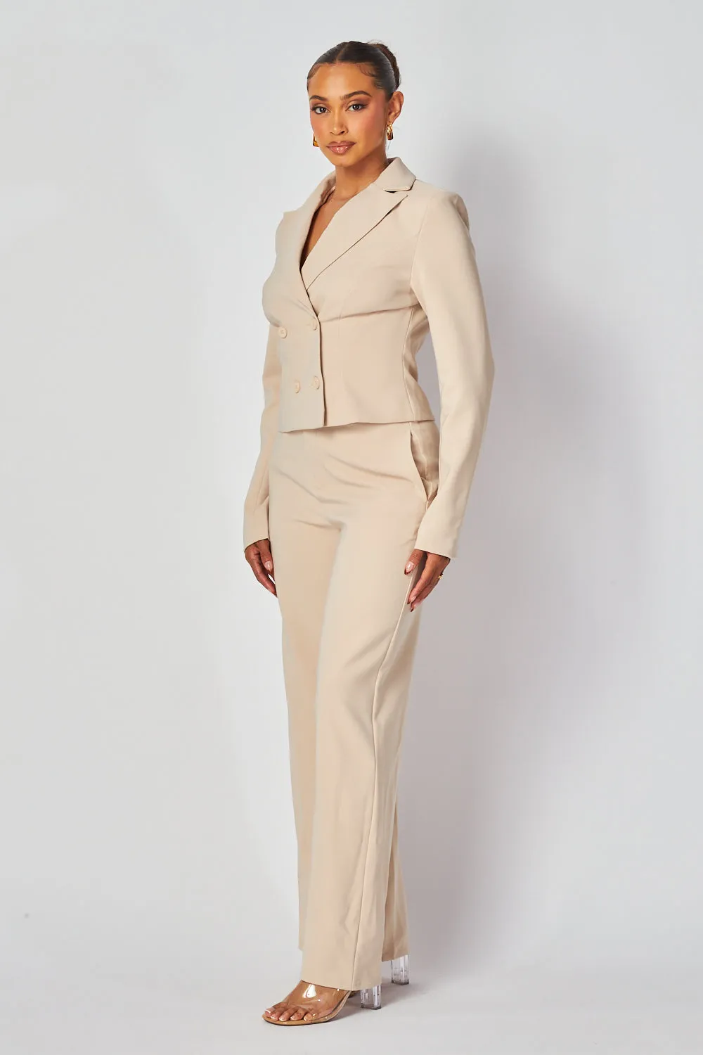 Carey Short Blazer & Straight Leg Pant Set