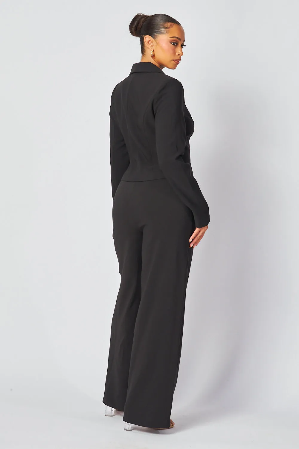 Carey Short Blazer & Straight Leg Pant Set