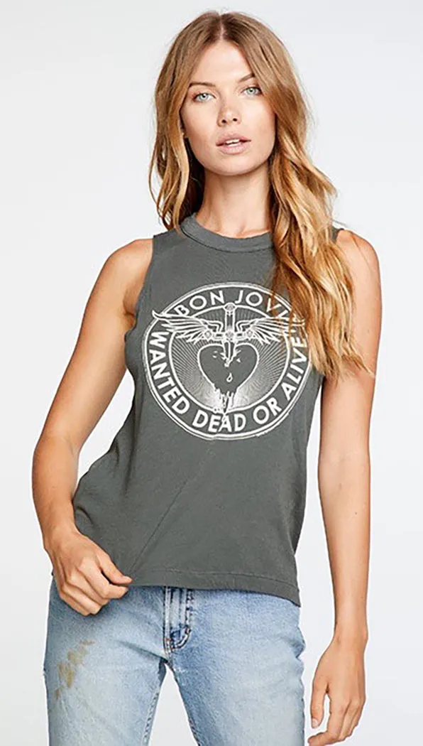 Chaser Gauzy Cotton Bon Jovi Muscle Tank