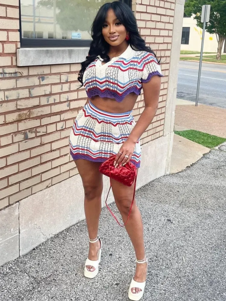 Ciara Crochet Skirt Set